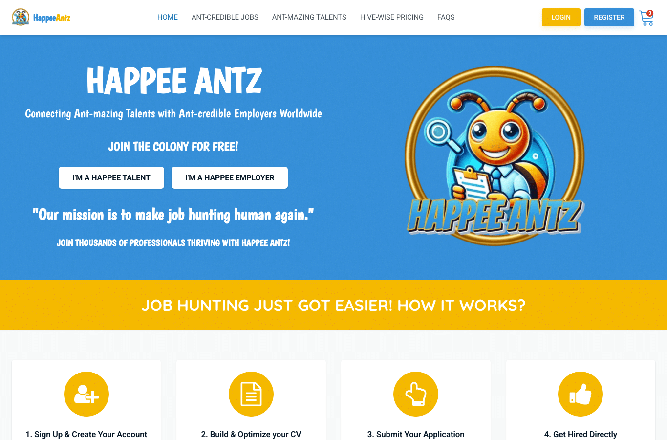 Screenshot preview of happeeantz.com
