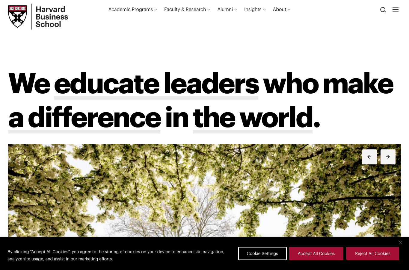 Screenshot preview of hbs.edu