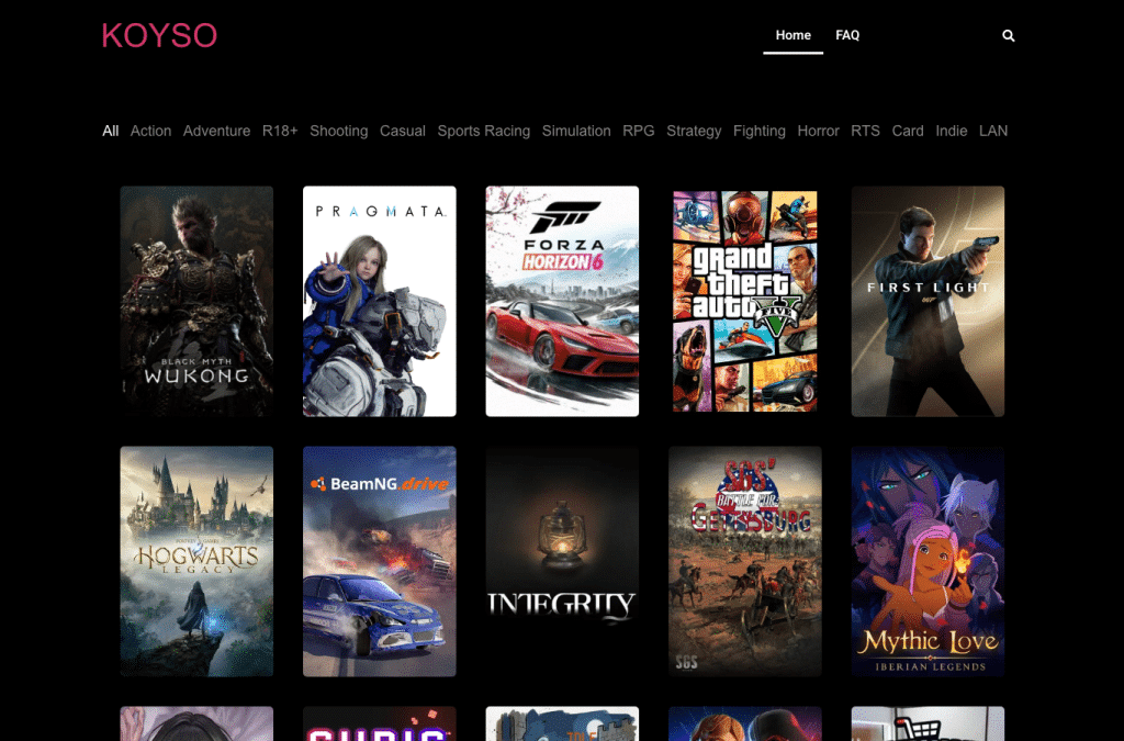 koyso.net homepage screenshot