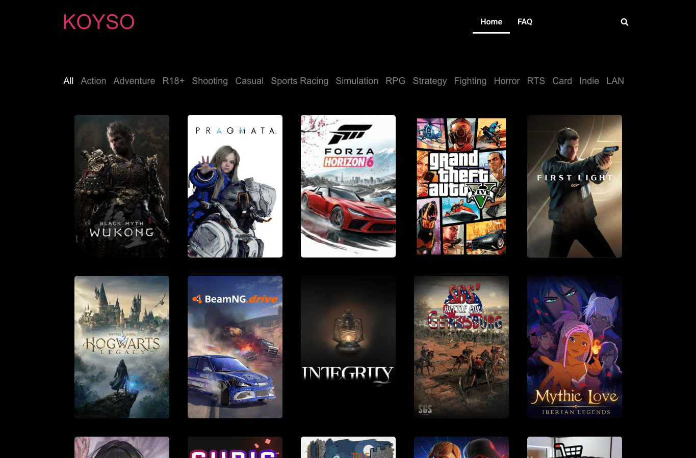 Screenshot preview of koyso.net