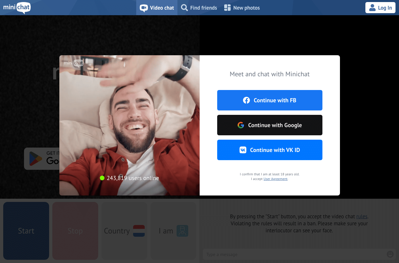 Screenshot preview of minichat.com