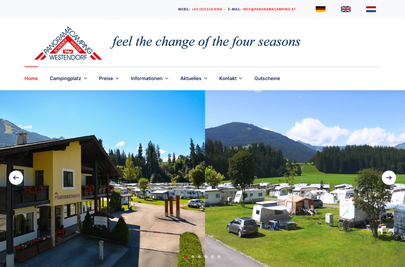 Screenshot preview of panoramacamping.at
