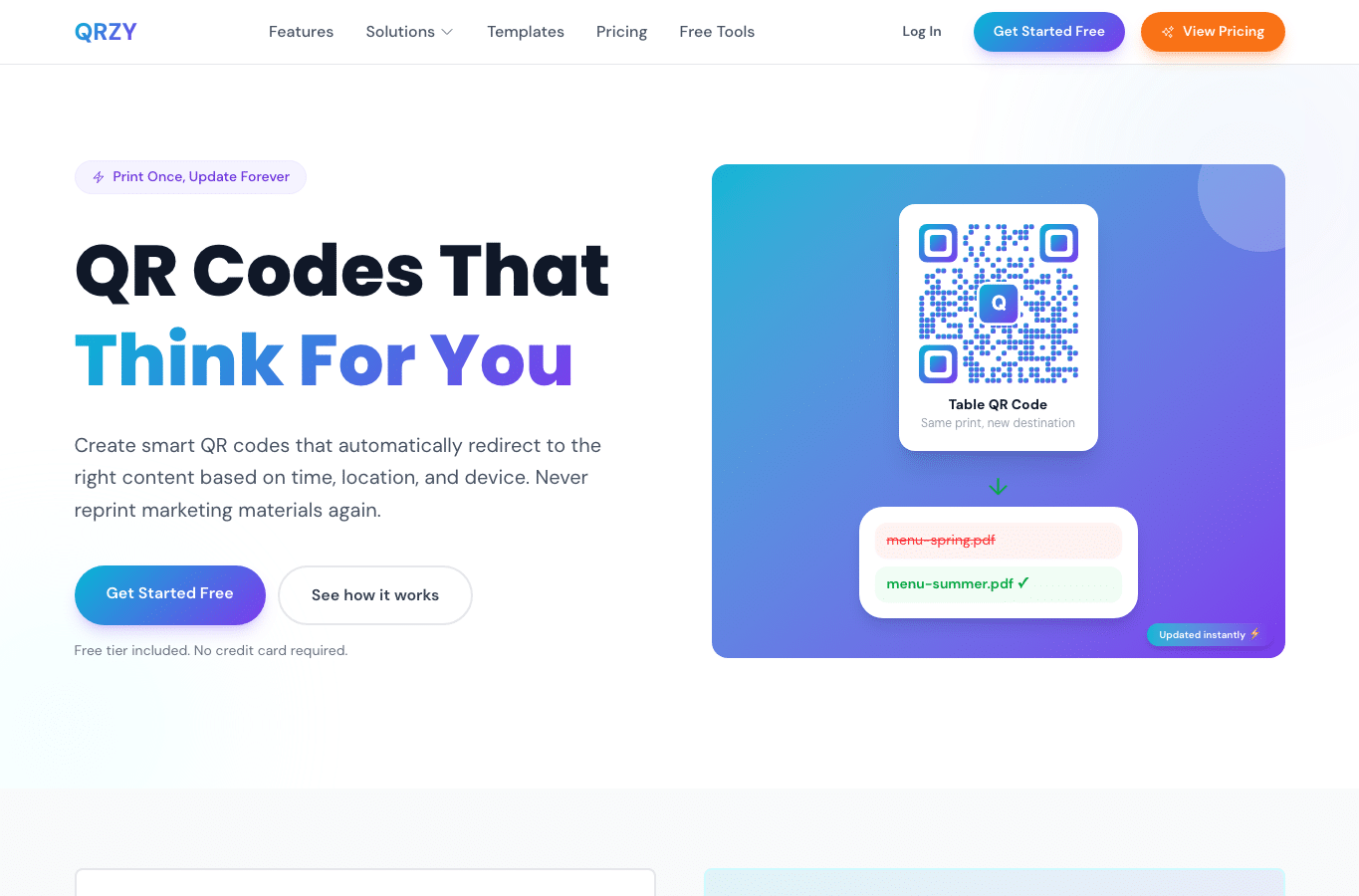 Screenshot preview of qrzy.co