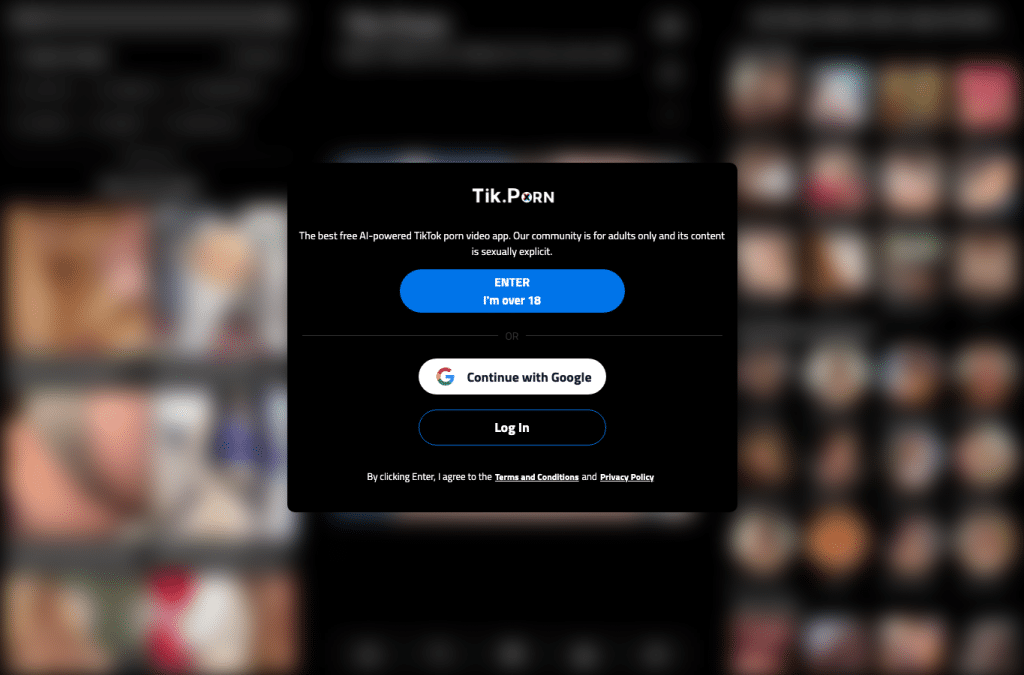 tik.porn homepage screenshot