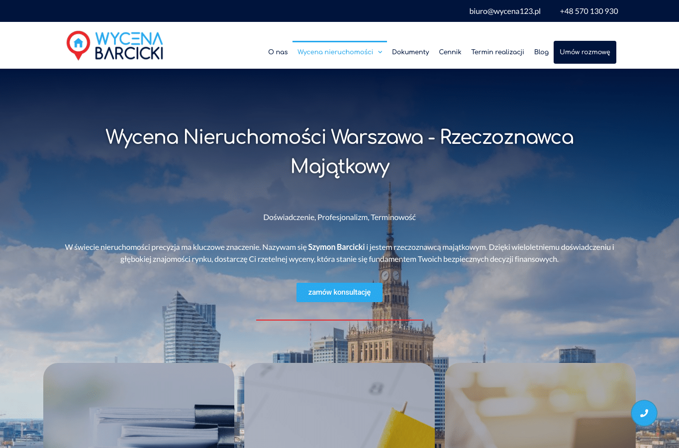 Screenshot preview of wycena123.pl
