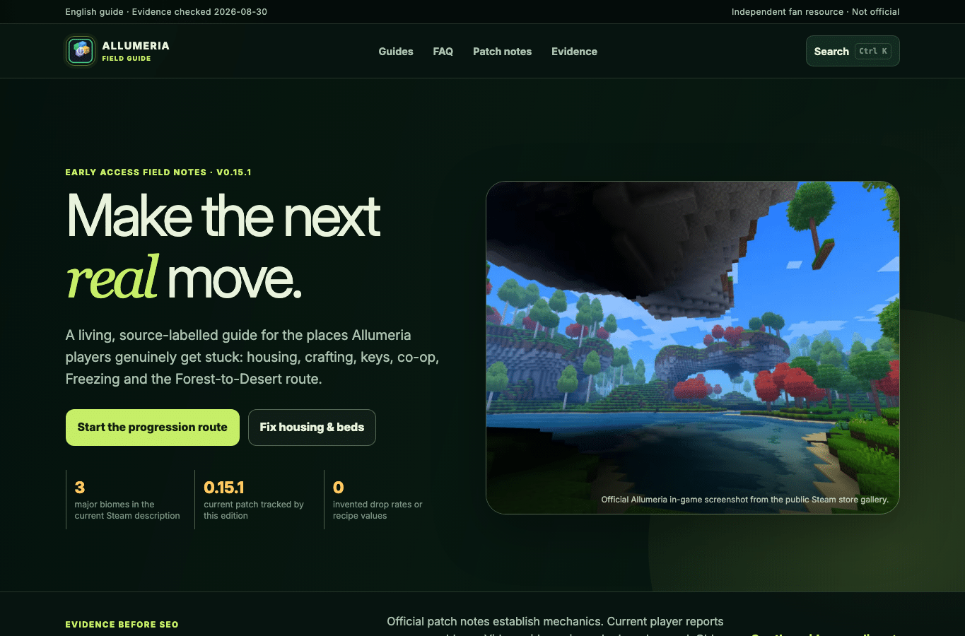 Screenshot preview of allumeria.site