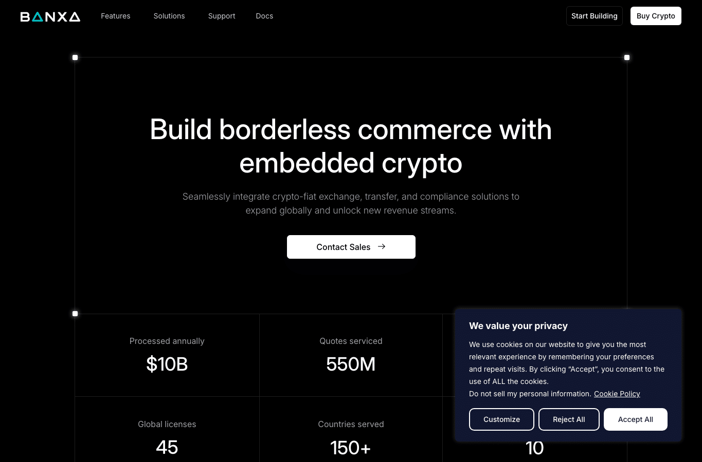Screenshot preview of banxa.com