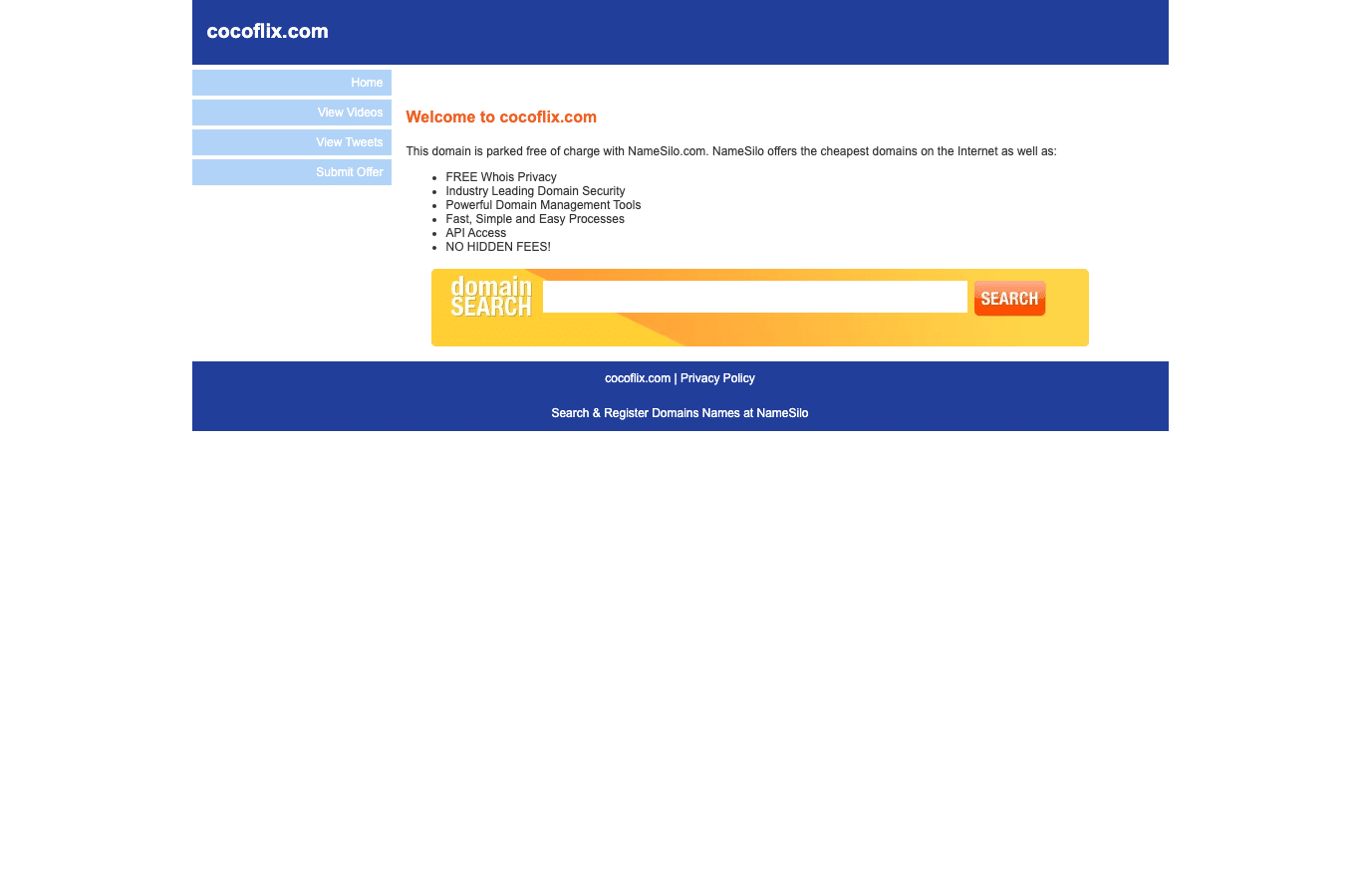 Screenshot preview of cocoflix.com