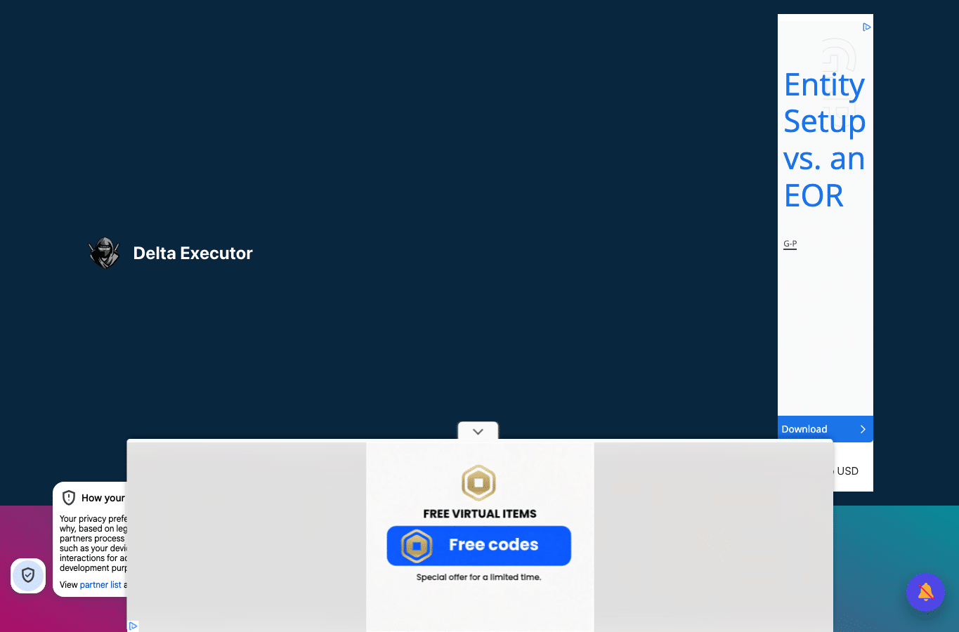 Screenshot preview of deltaexecutor.net