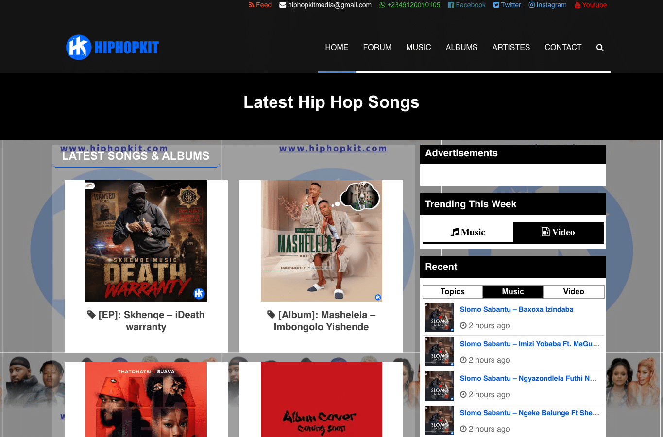 Screenshot preview of hiphopkit.com