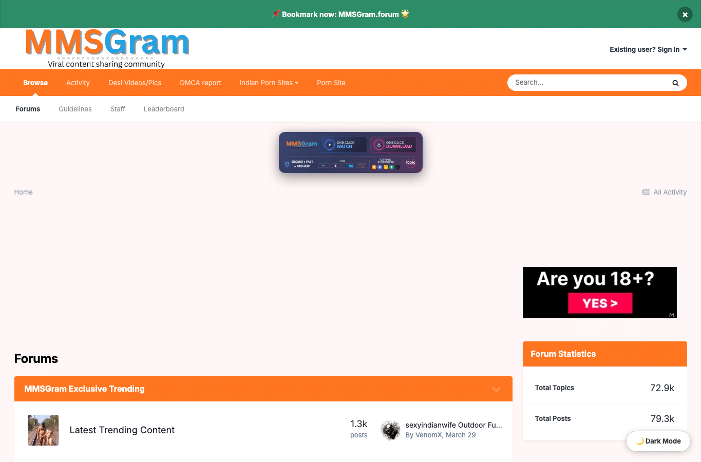 Screenshot preview of mmsgram.com