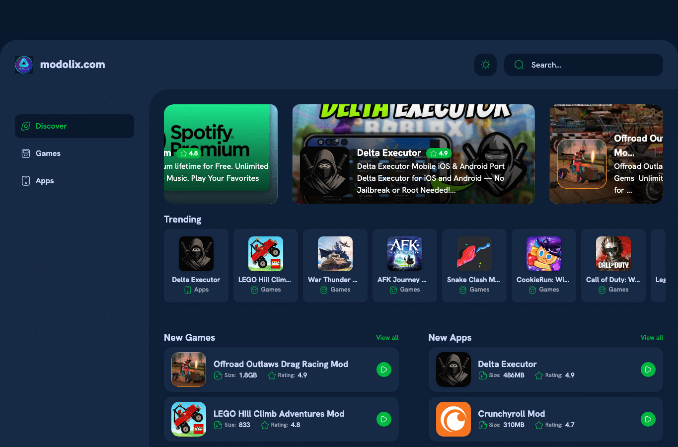 Screenshot preview of modolix.com