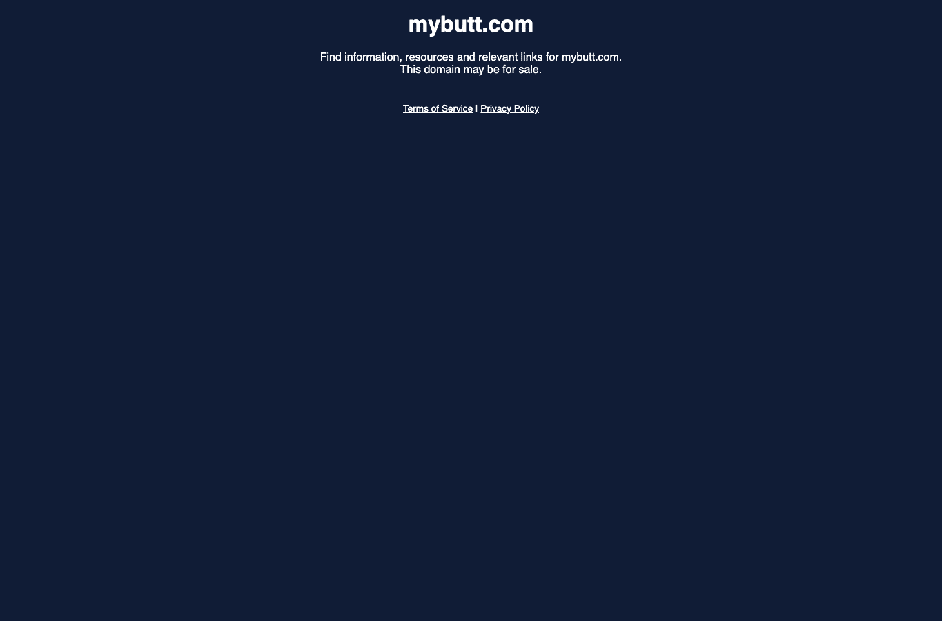 Screenshot preview of mybutt.com