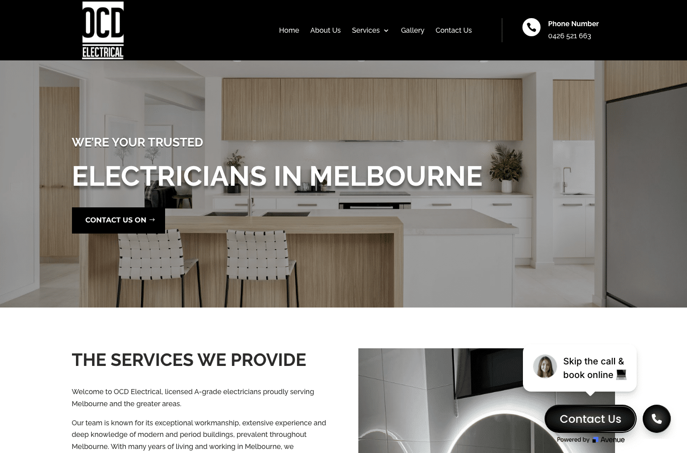 Screenshot preview of ocdelectrical.com.au