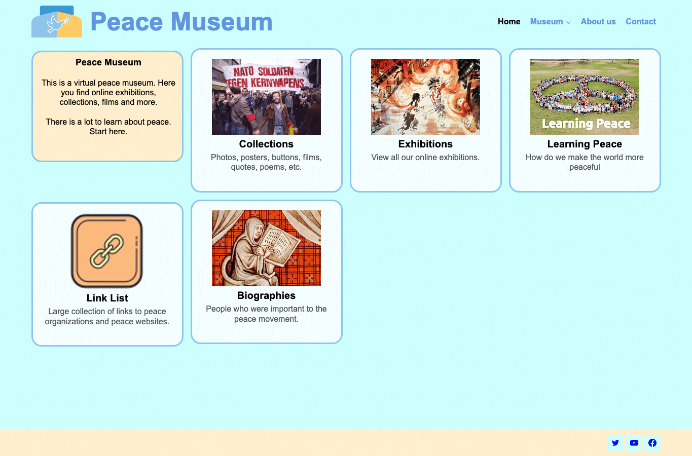 Screenshot preview of peacemuseum.online
