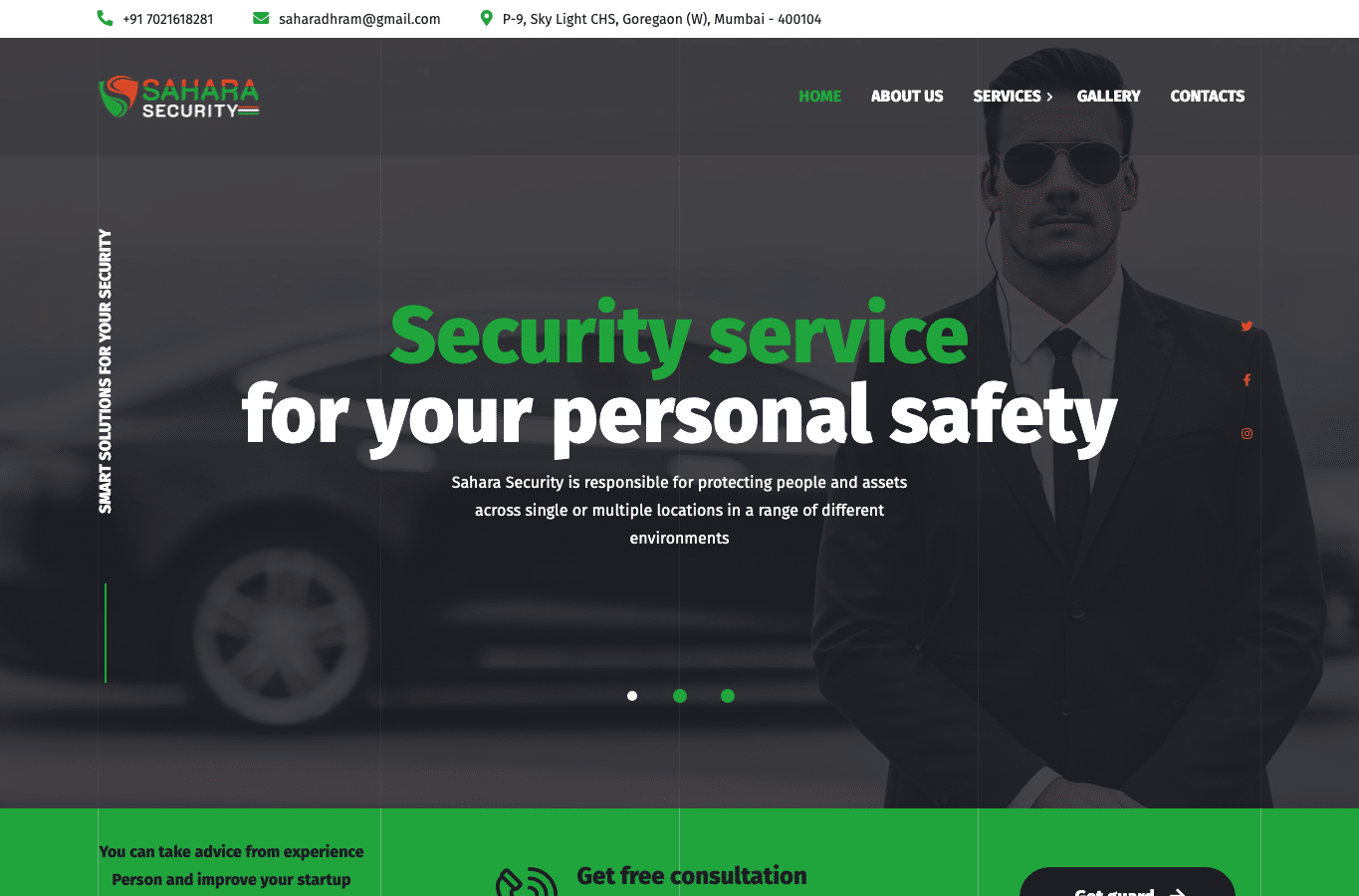 Screenshot preview of saharasecurityservices.com