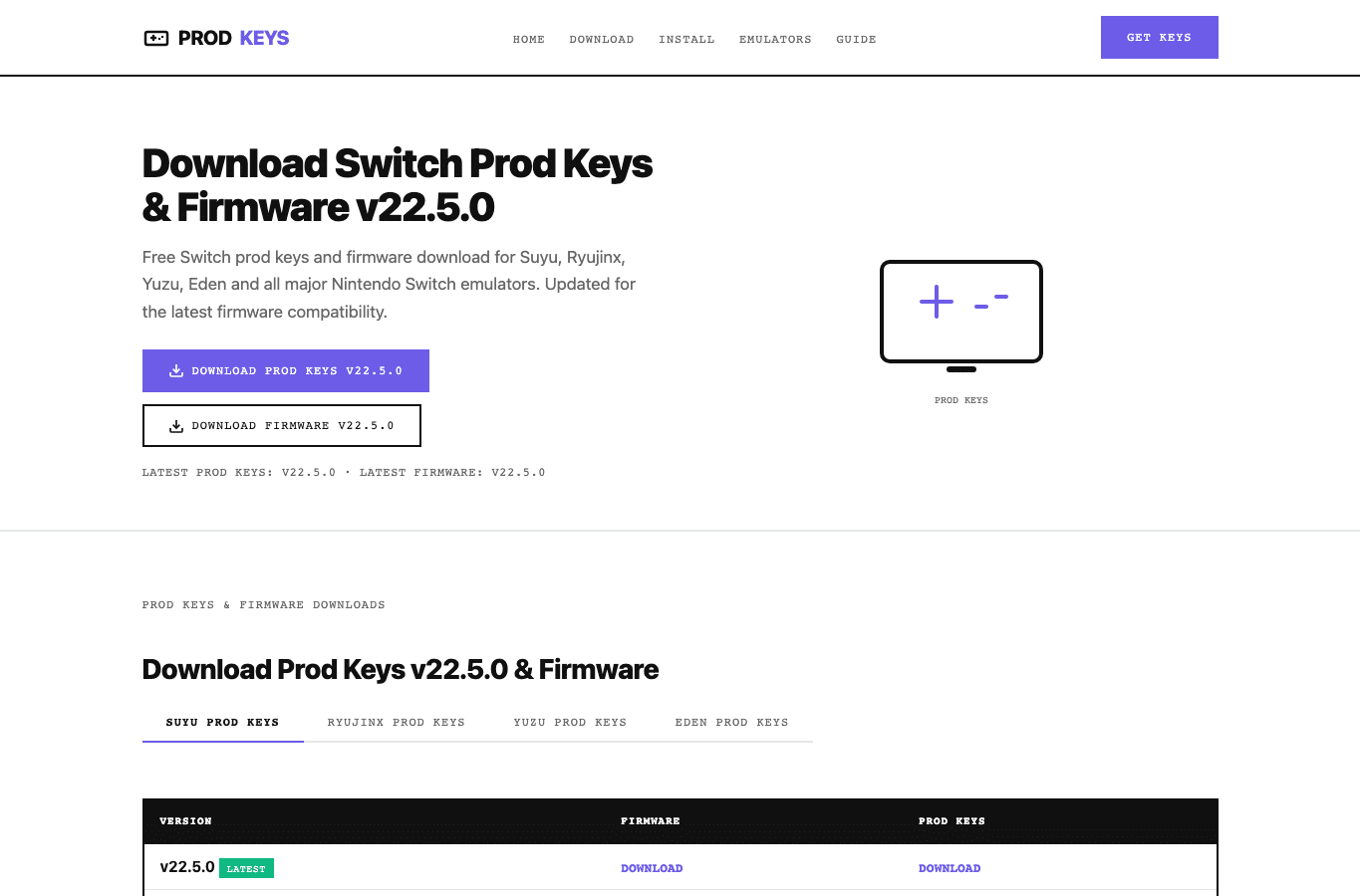 Screenshot preview of switchprodkeys.net
