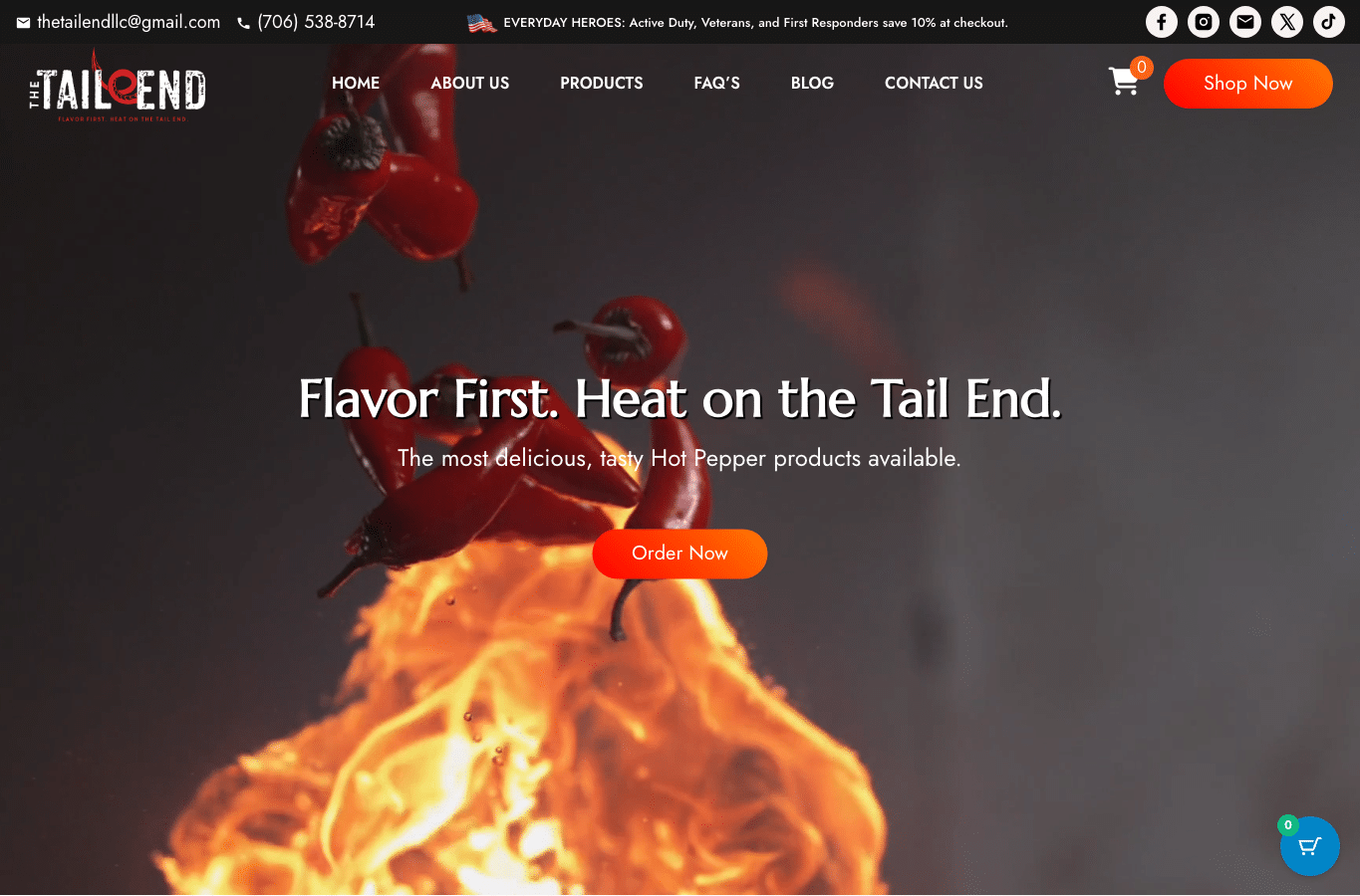 Screenshot preview of thetailend.net