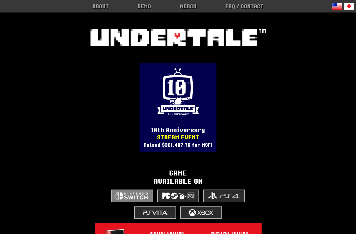 Screenshot preview of undertale.com