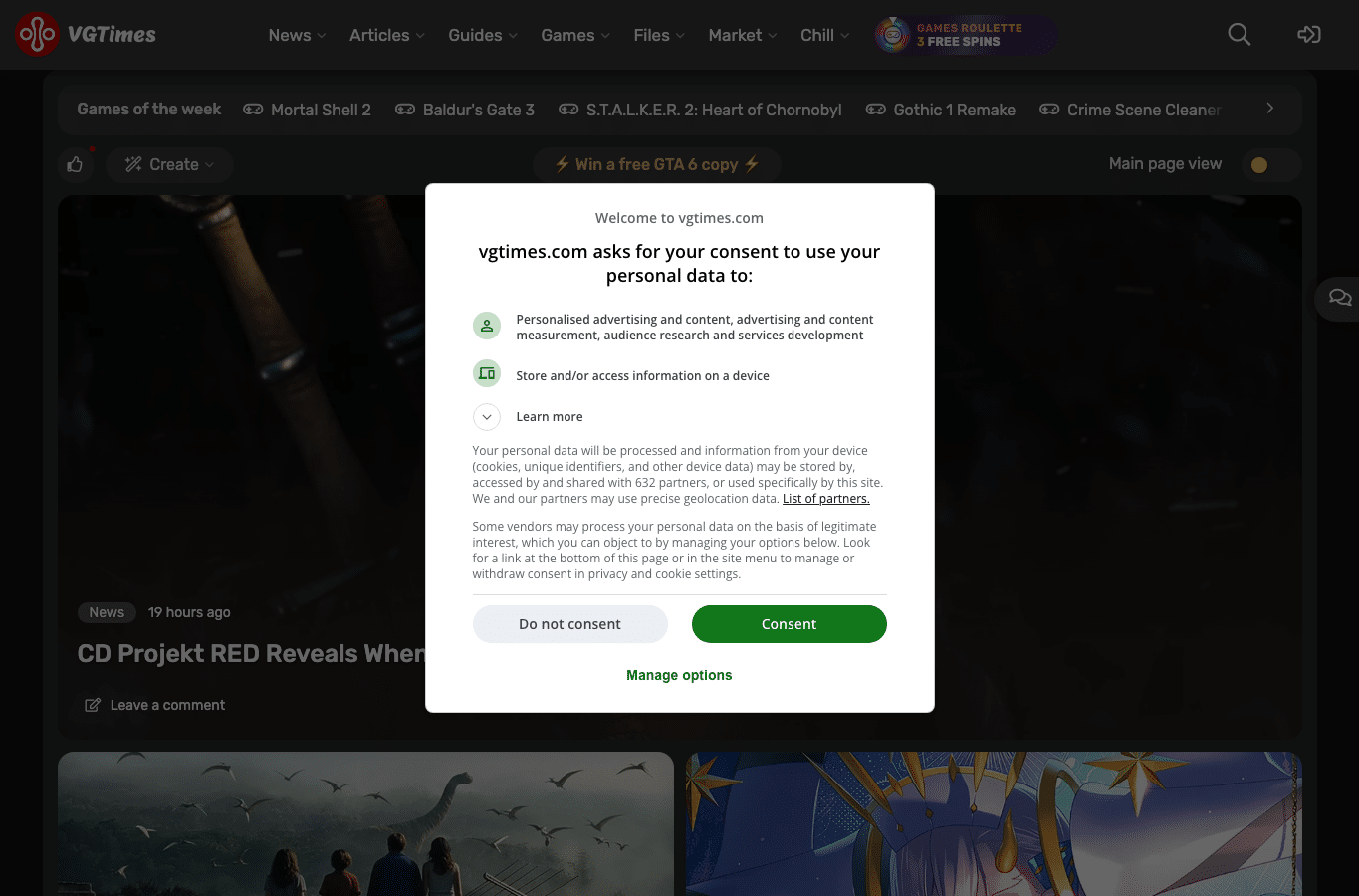 Screenshot preview of vgtimes.com