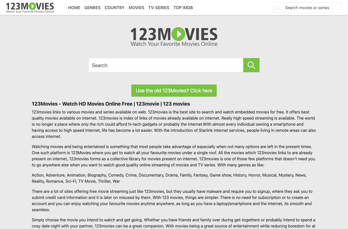 Screenshot preview of 123moviesfree.net