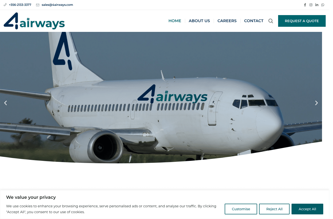 Screenshot preview of 4airways.com
