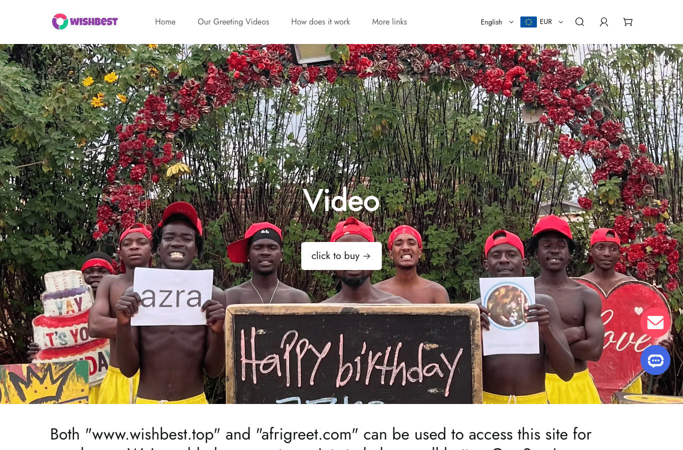 Screenshot preview of afrigreet.com
