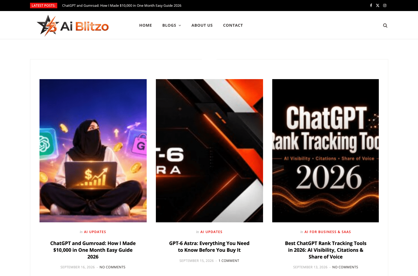 Screenshot preview of aiblitzo.com