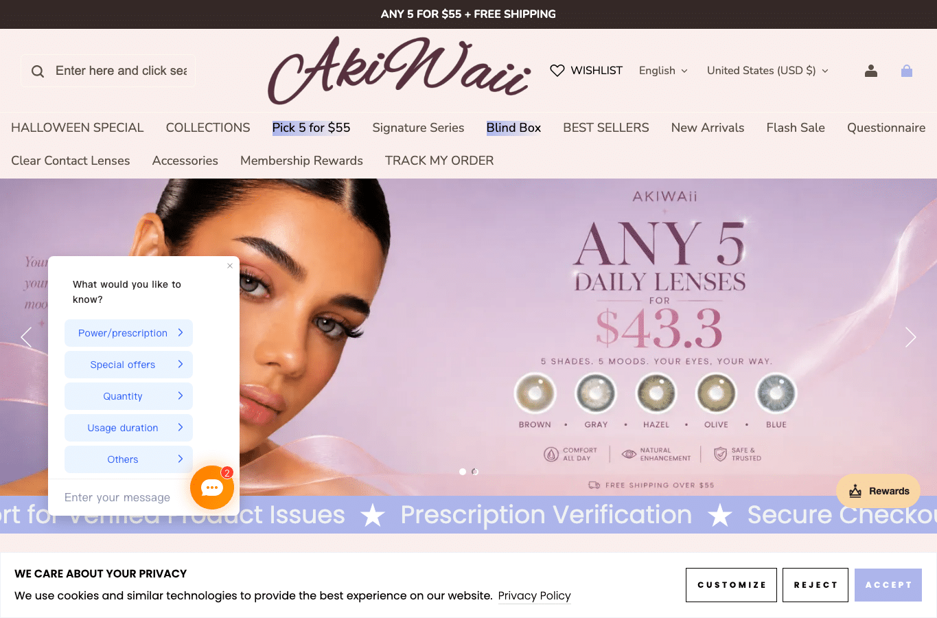 Screenshot preview of akiwaii.com