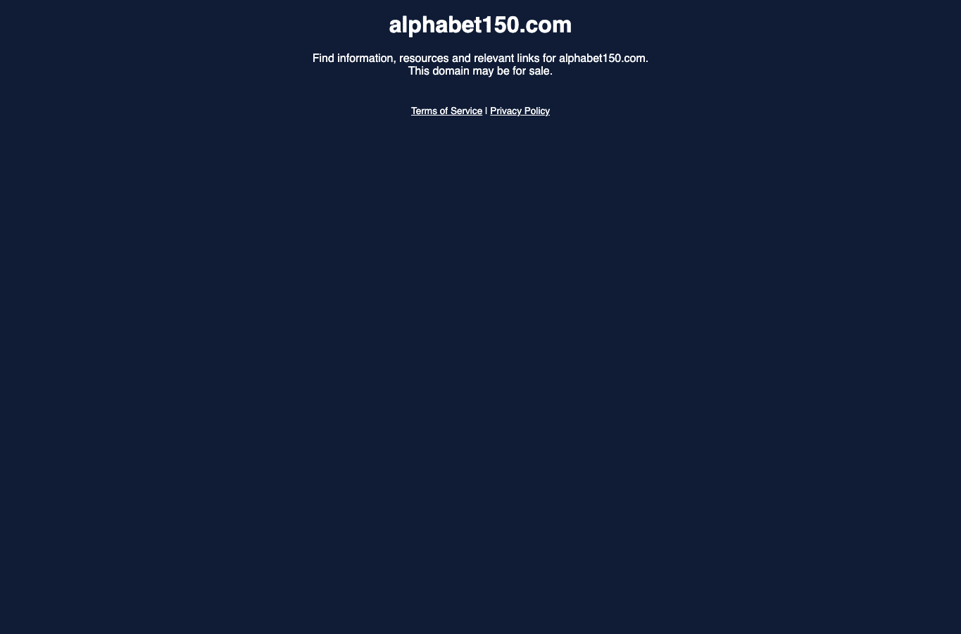 Screenshot preview of alphabet150.com