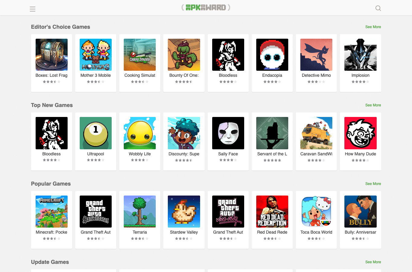 Screenshot preview of apkaward.com