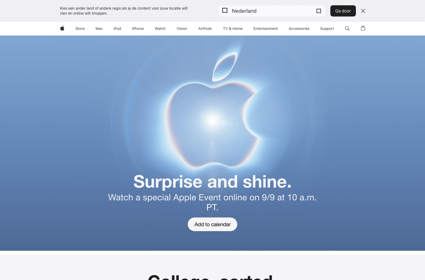 Screenshot preview of apple.com