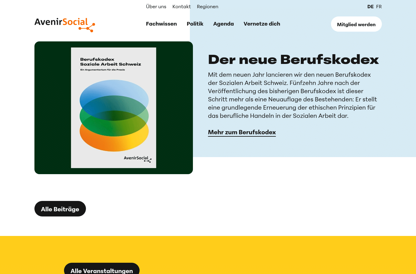 Screenshot preview of avenirsocial.ch