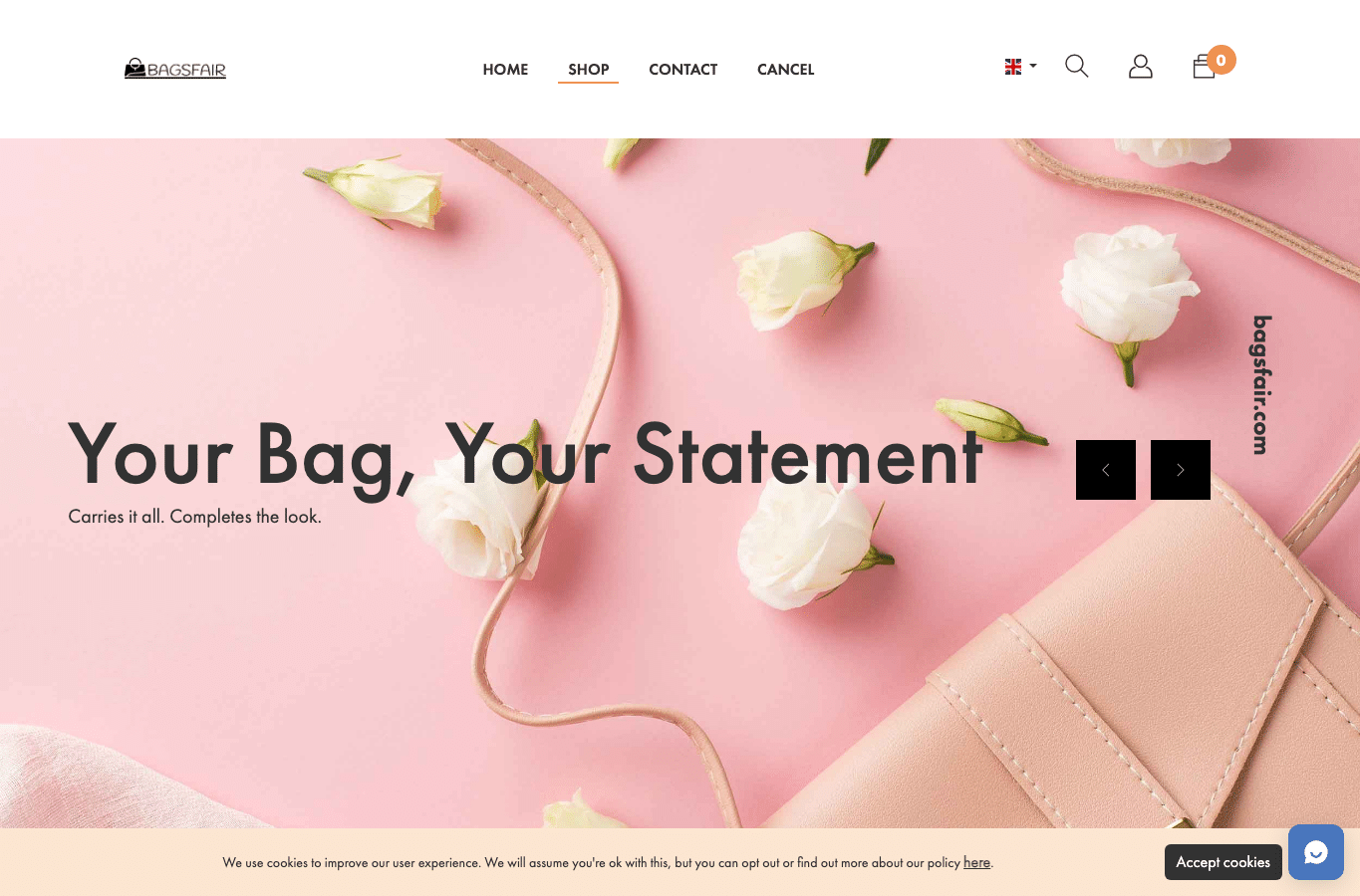 Screenshot preview of bagsfair.com