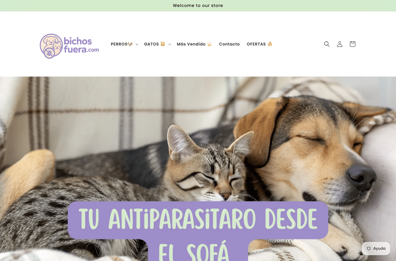 Screenshot preview of bichosfuera.com