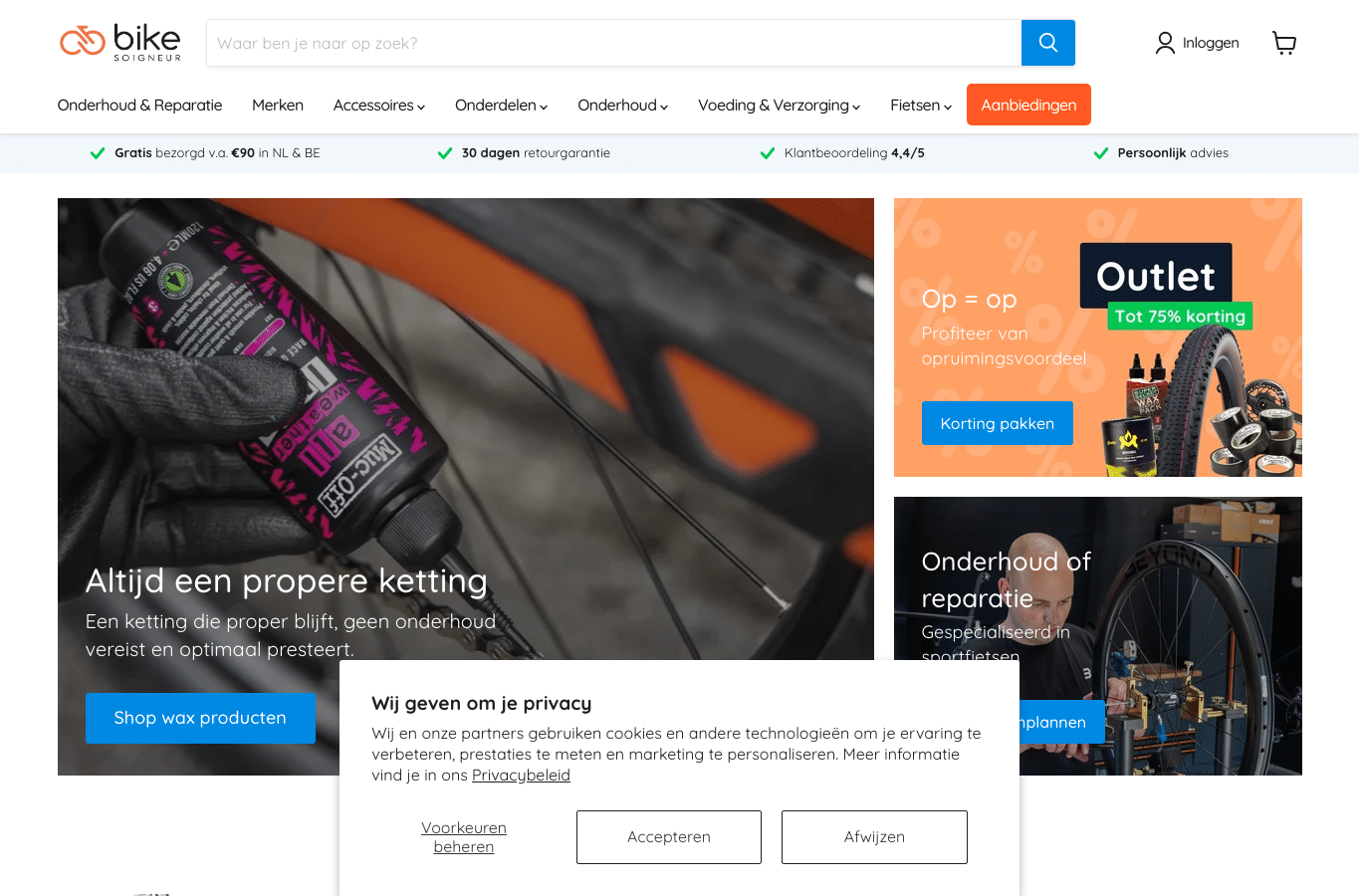 Screenshot preview of bikesoigneur.com