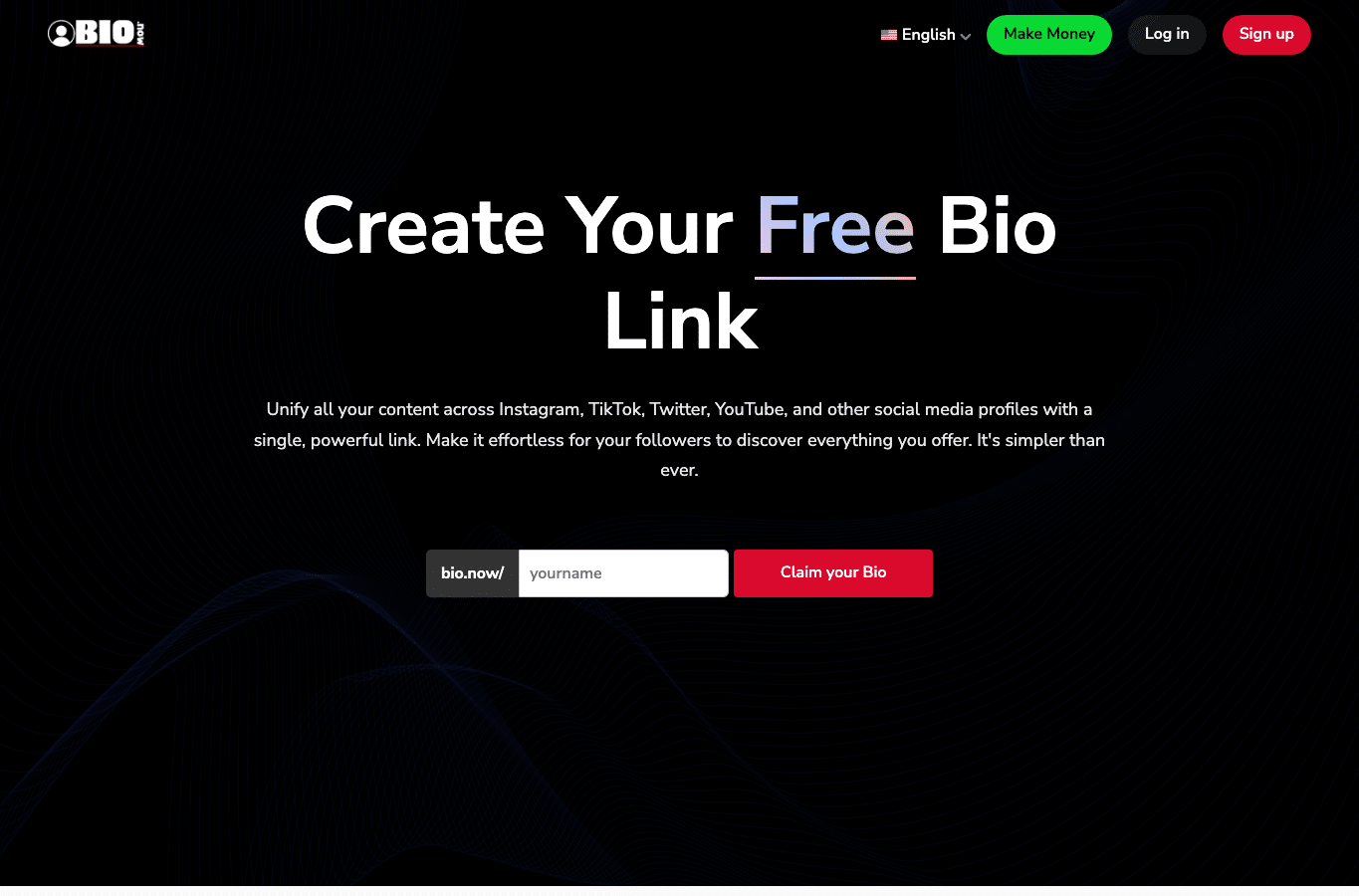 Screenshot preview of bio.now