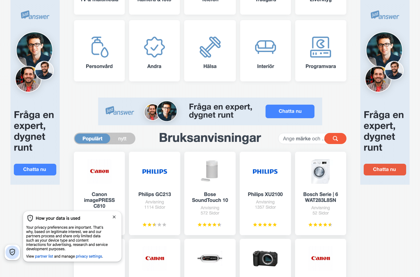 Screenshot preview of bruksanvisni.ng