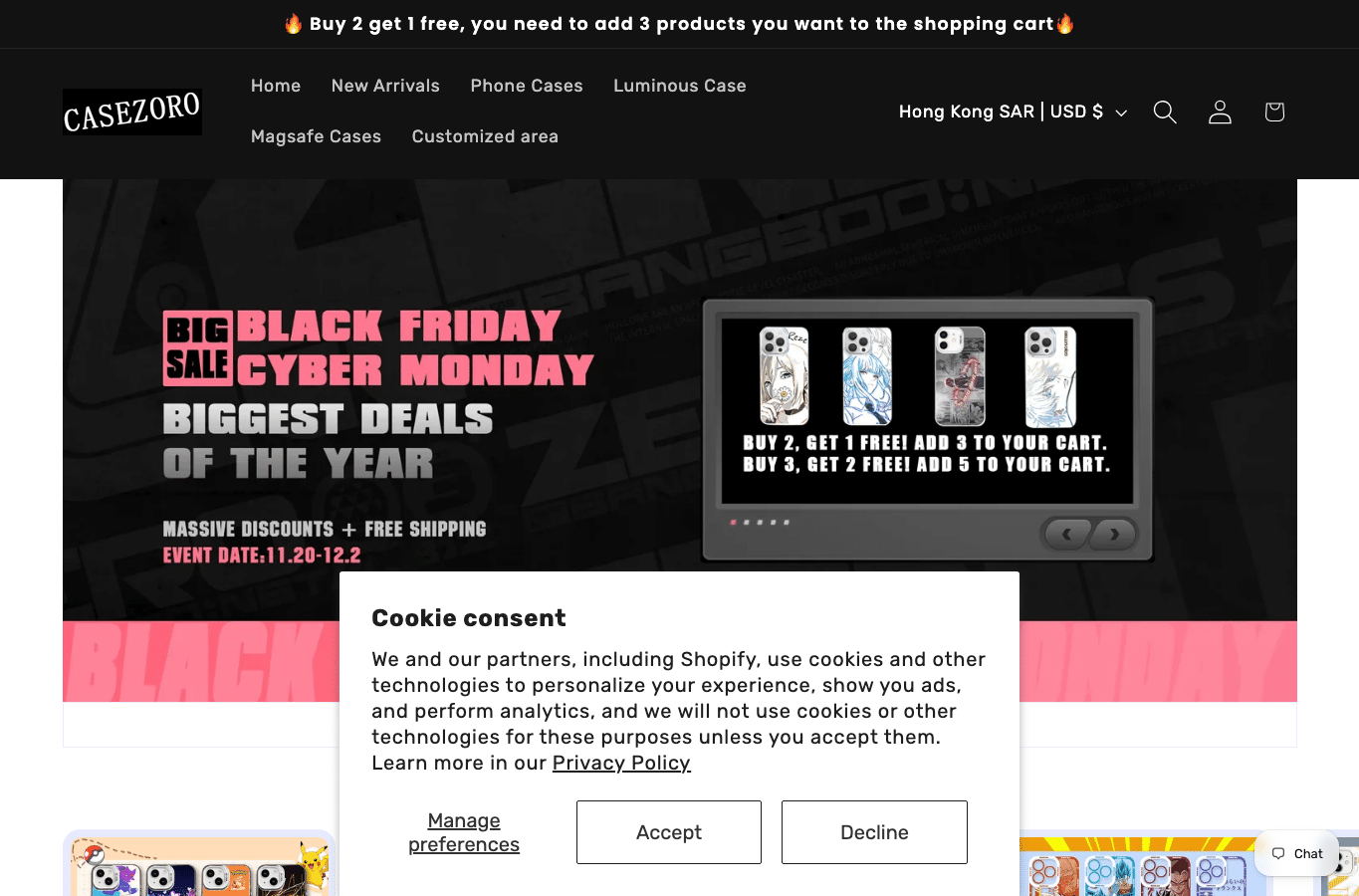 Screenshot preview of casezoro.com