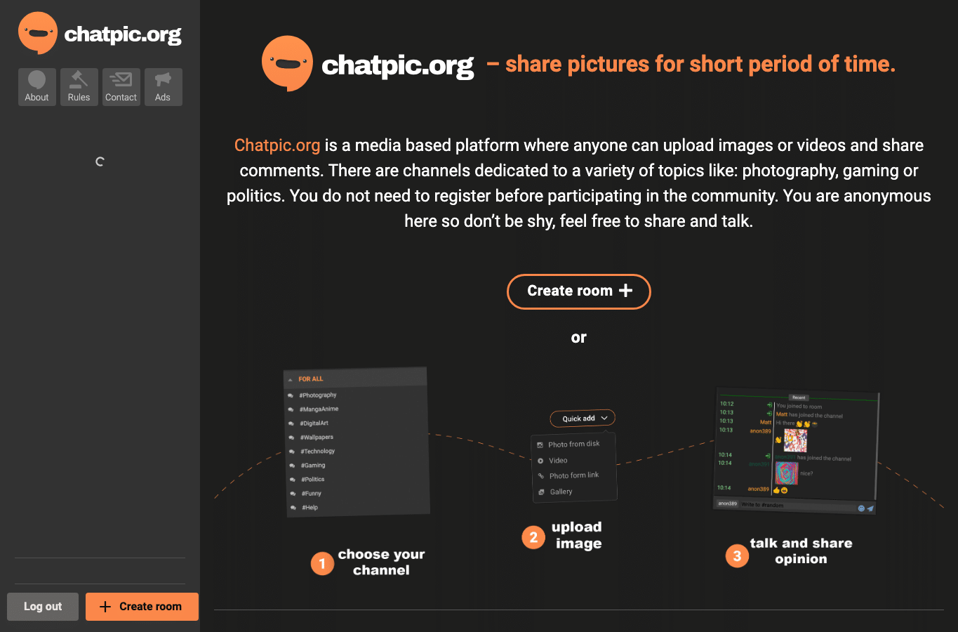 Screenshot preview of chatpic.org