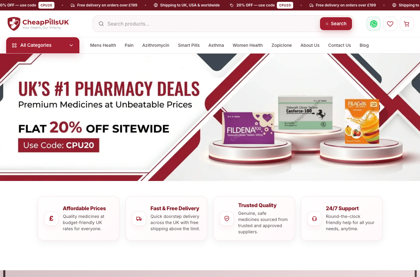 Screenshot preview of cheappillsuk.com