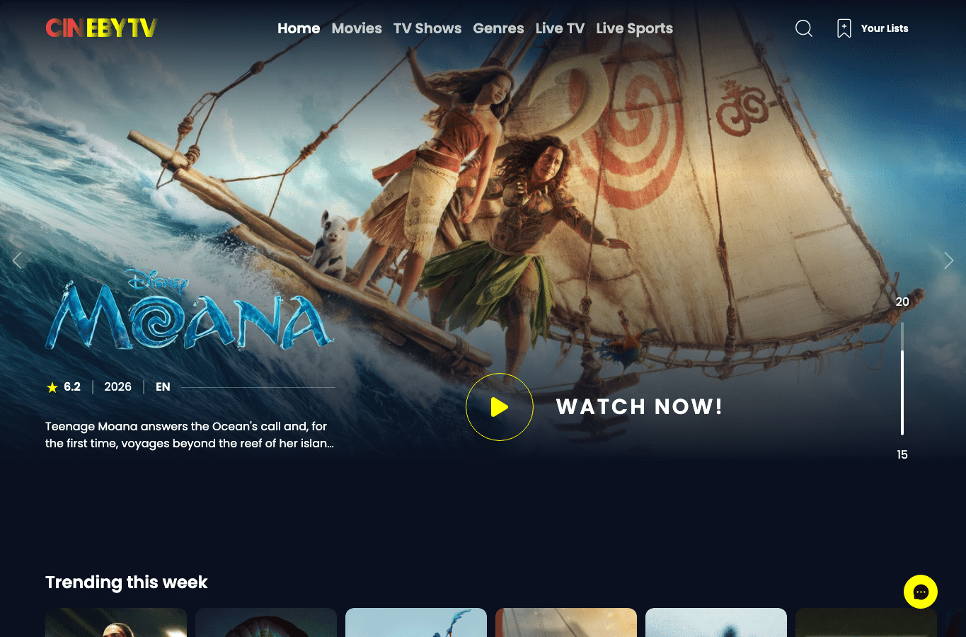Screenshot preview of cinebytv.com
