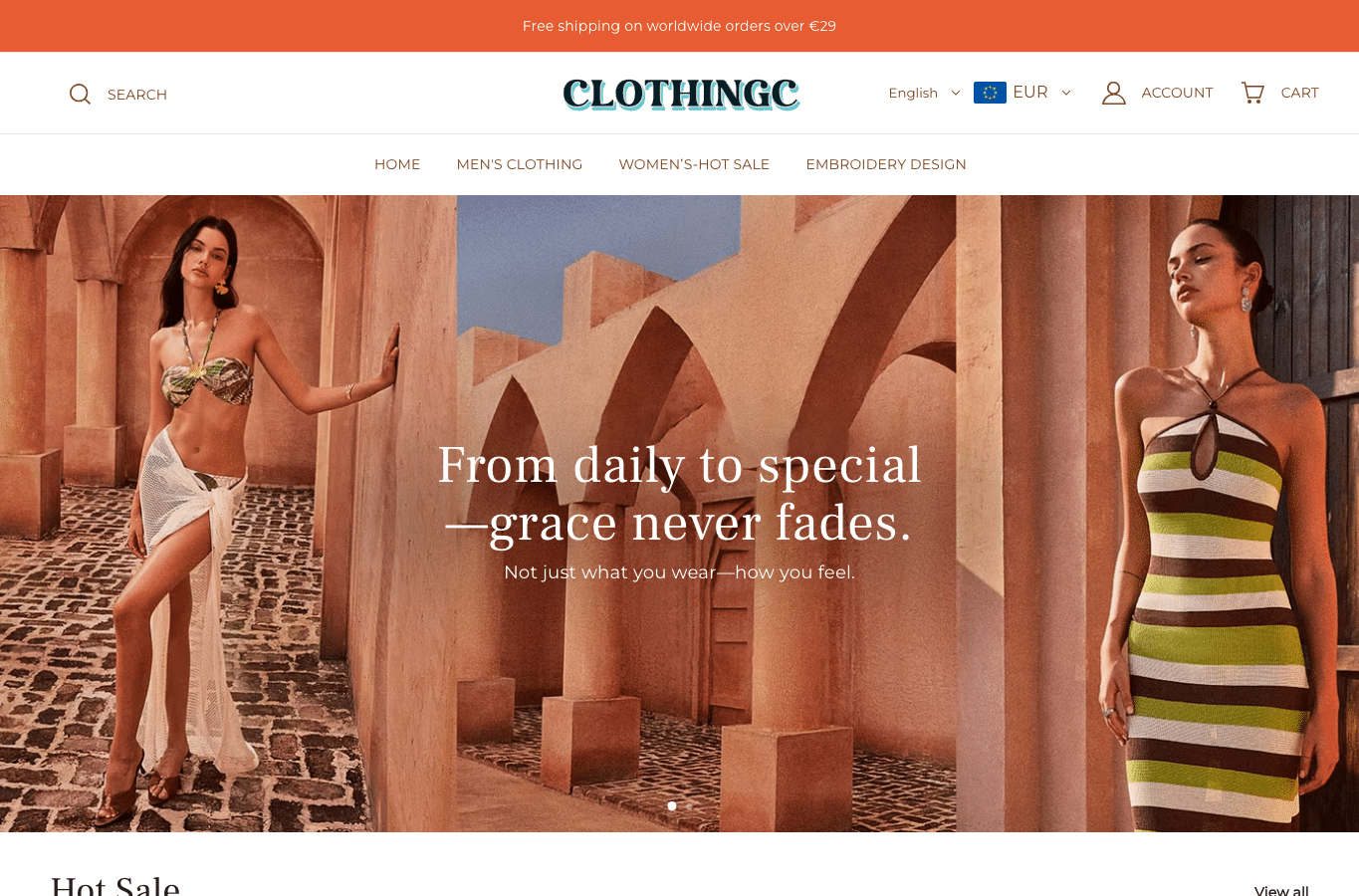 Screenshot preview of clothingc.com