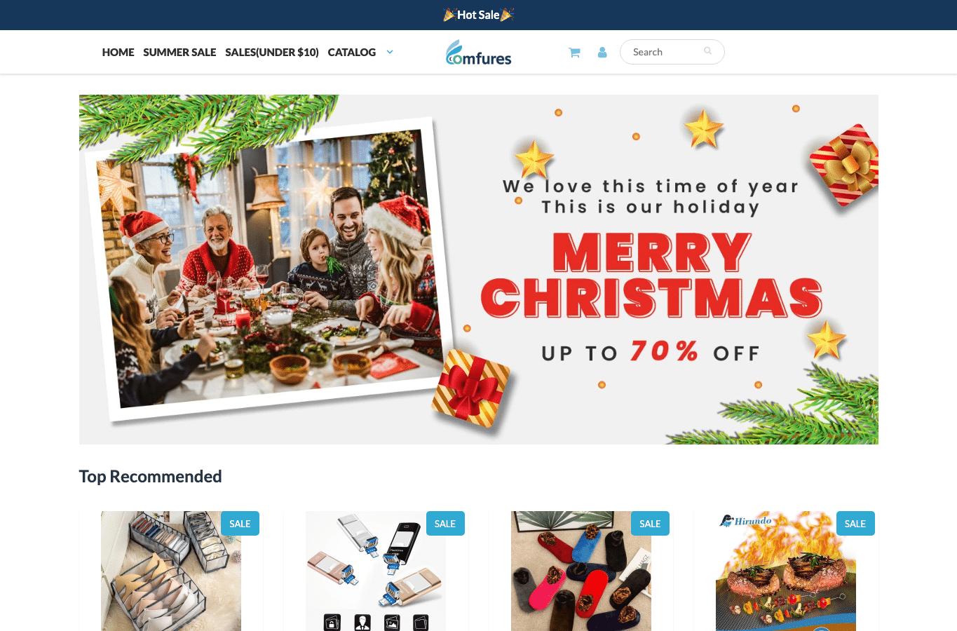 Screenshot preview of comfures.com