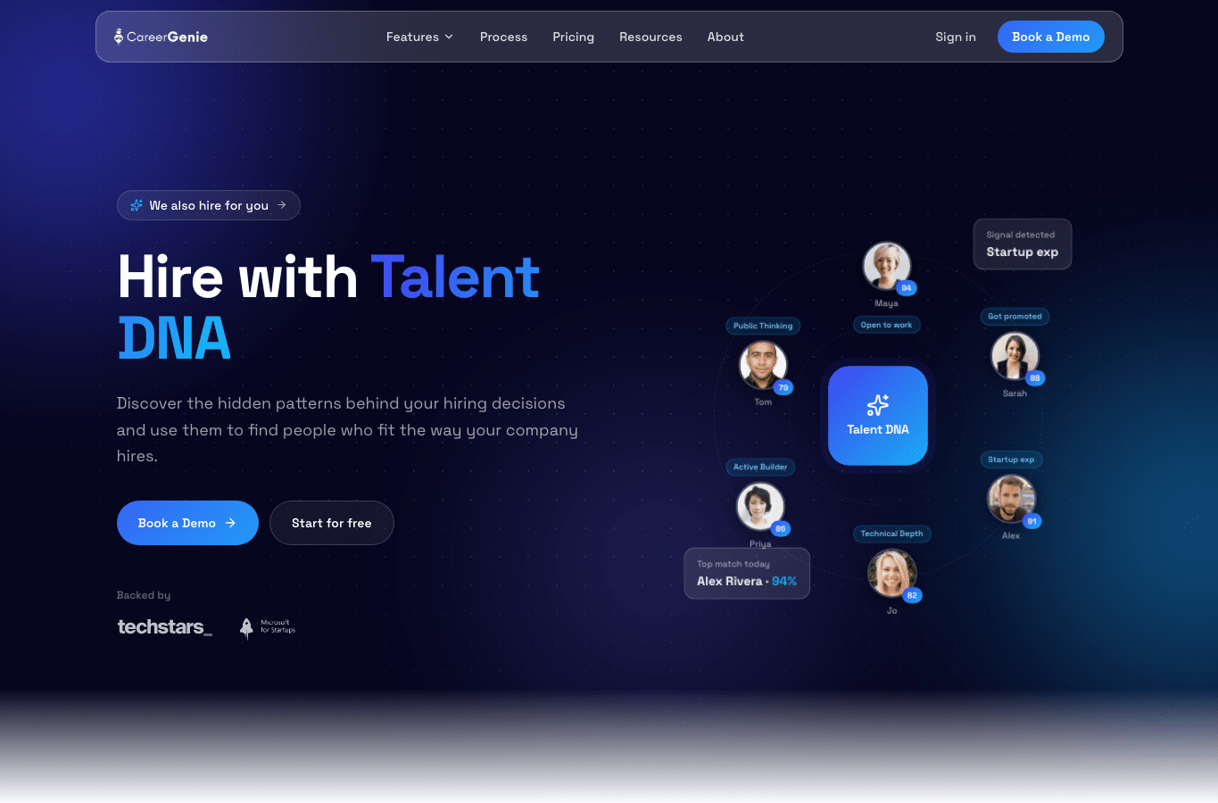 Screenshot preview of connectwithcareergenie.info