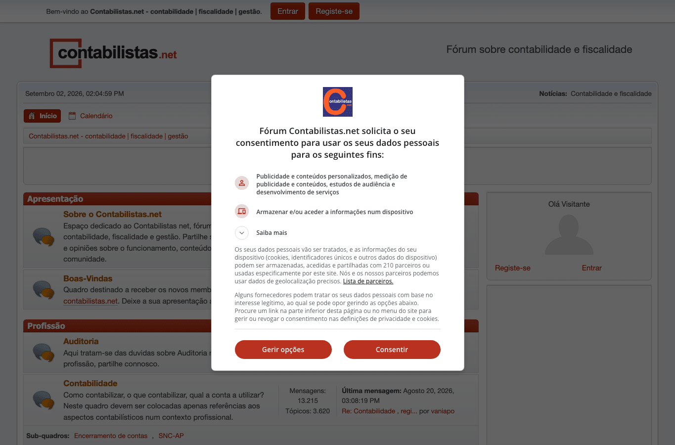 Screenshot preview of contabilistas.info