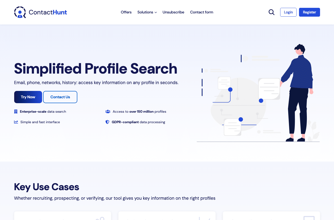 Screenshot preview of contacthunt.io
