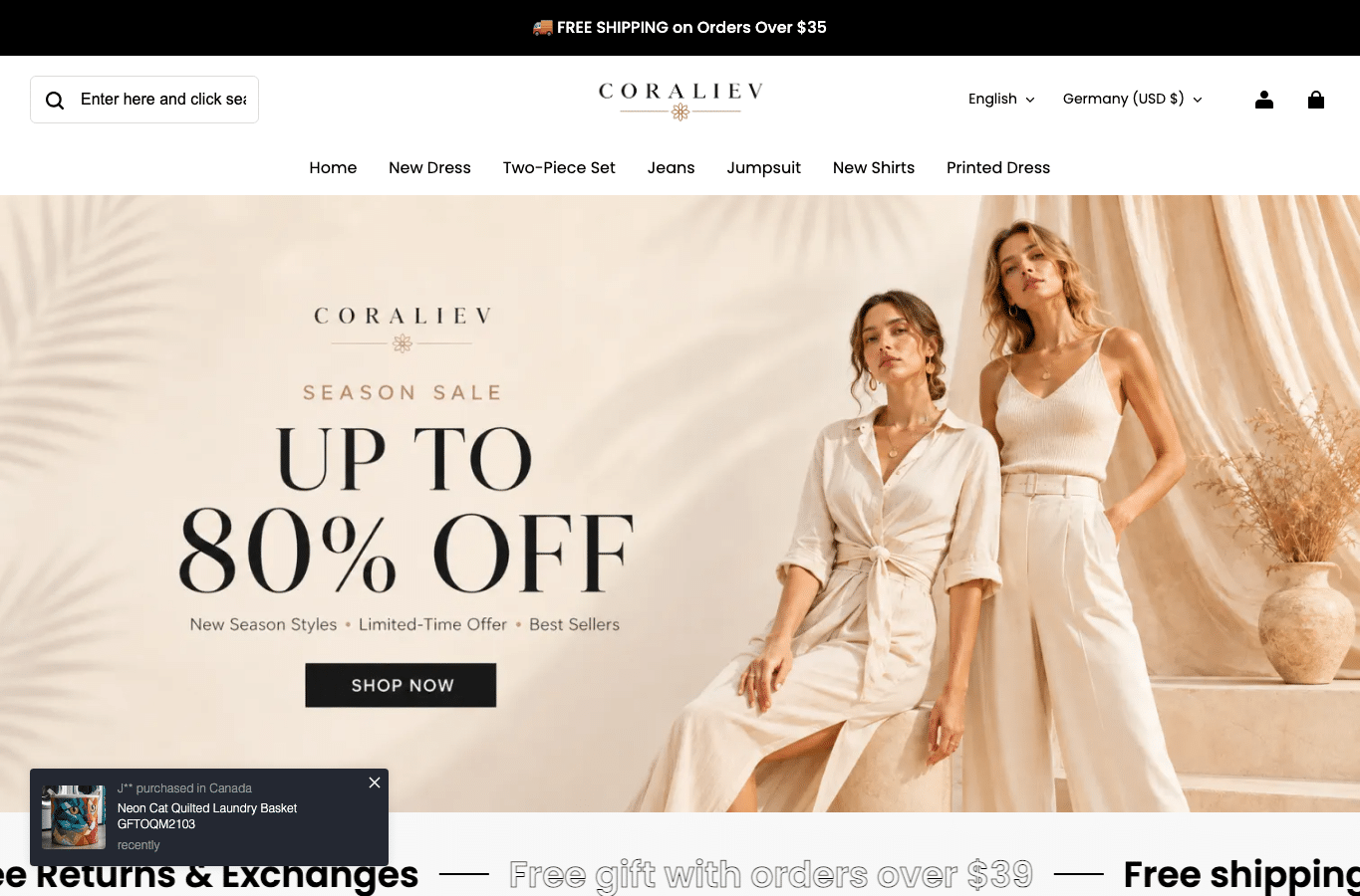 Screenshot preview of coraliev.com