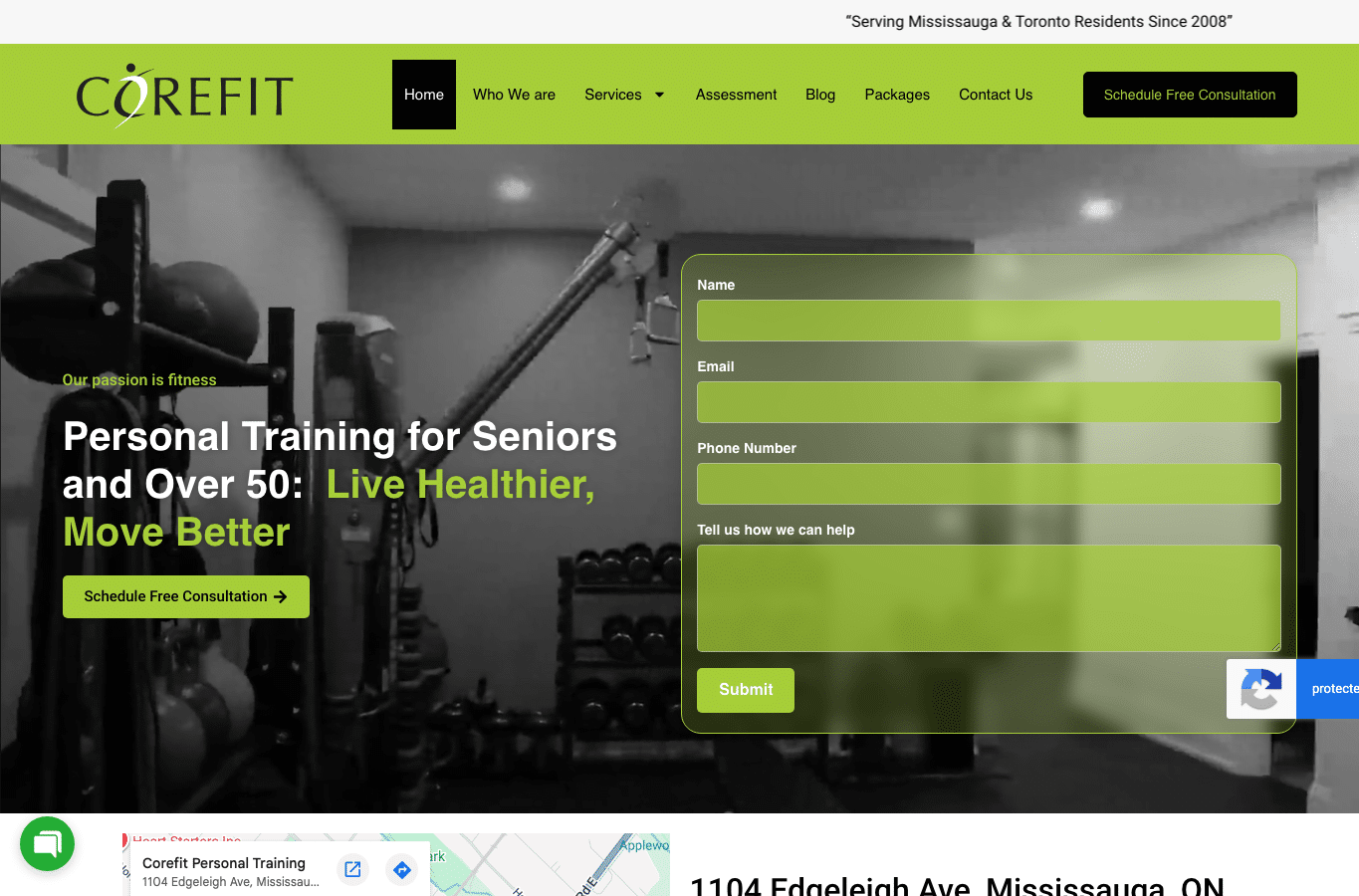 Screenshot preview of corefittraining.ca