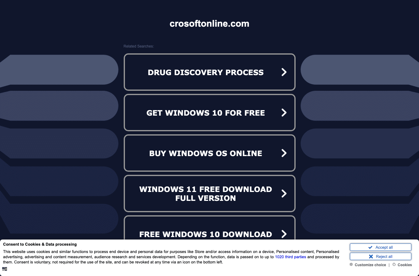 Screenshot preview of crosoftonline.com